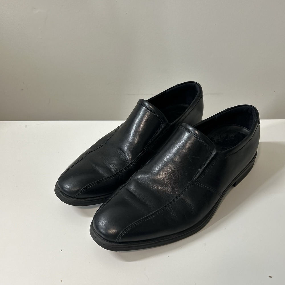 Ecco Shoes Mens 44 US 11 Leather Slip On Black Leather Comfort Formal Career